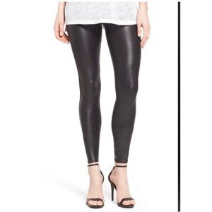 Spanx faux leather leggings, size Small
